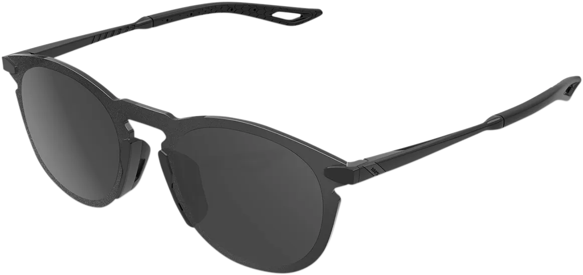 100% Legere Sunglasses - Round - Black - Smoke 61040-001-57