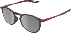 100% Legere Sunglasses - Round - Crimson - Silver Mirror 61040-392-76