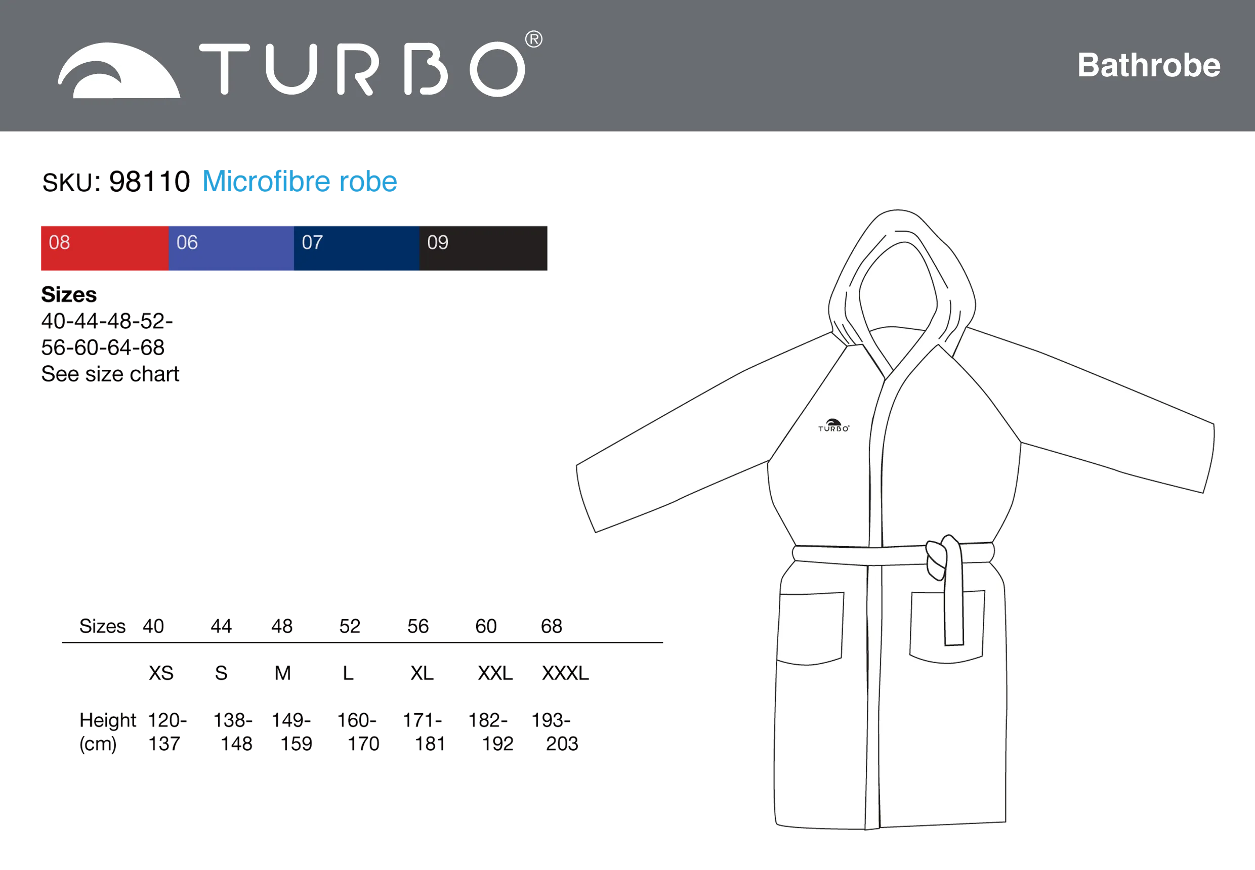 Bathrobe/Parka - Microfibre Quick Dry (Black) - Pre-Order
