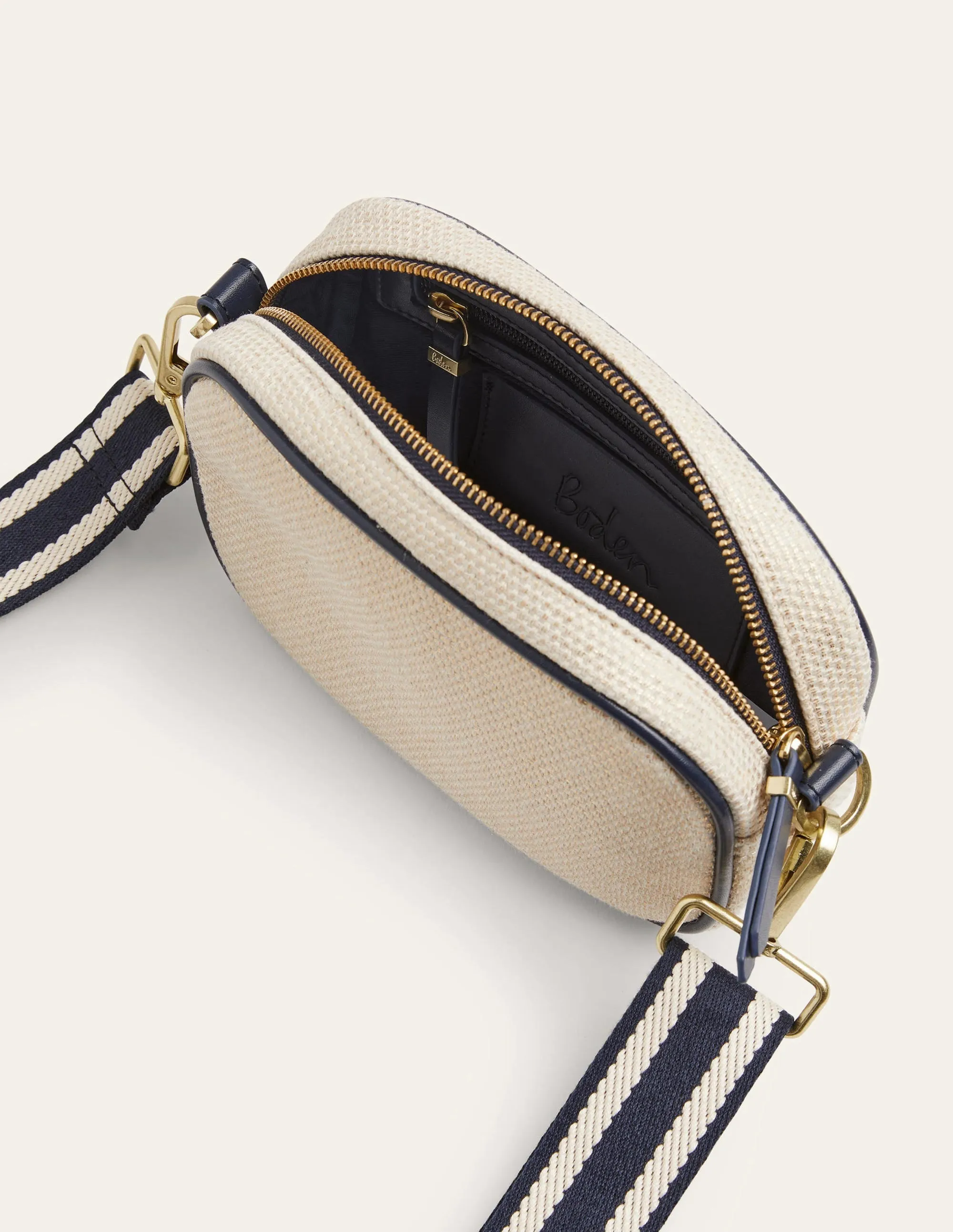 Canvas Crossbody Bag-Gold Metallic