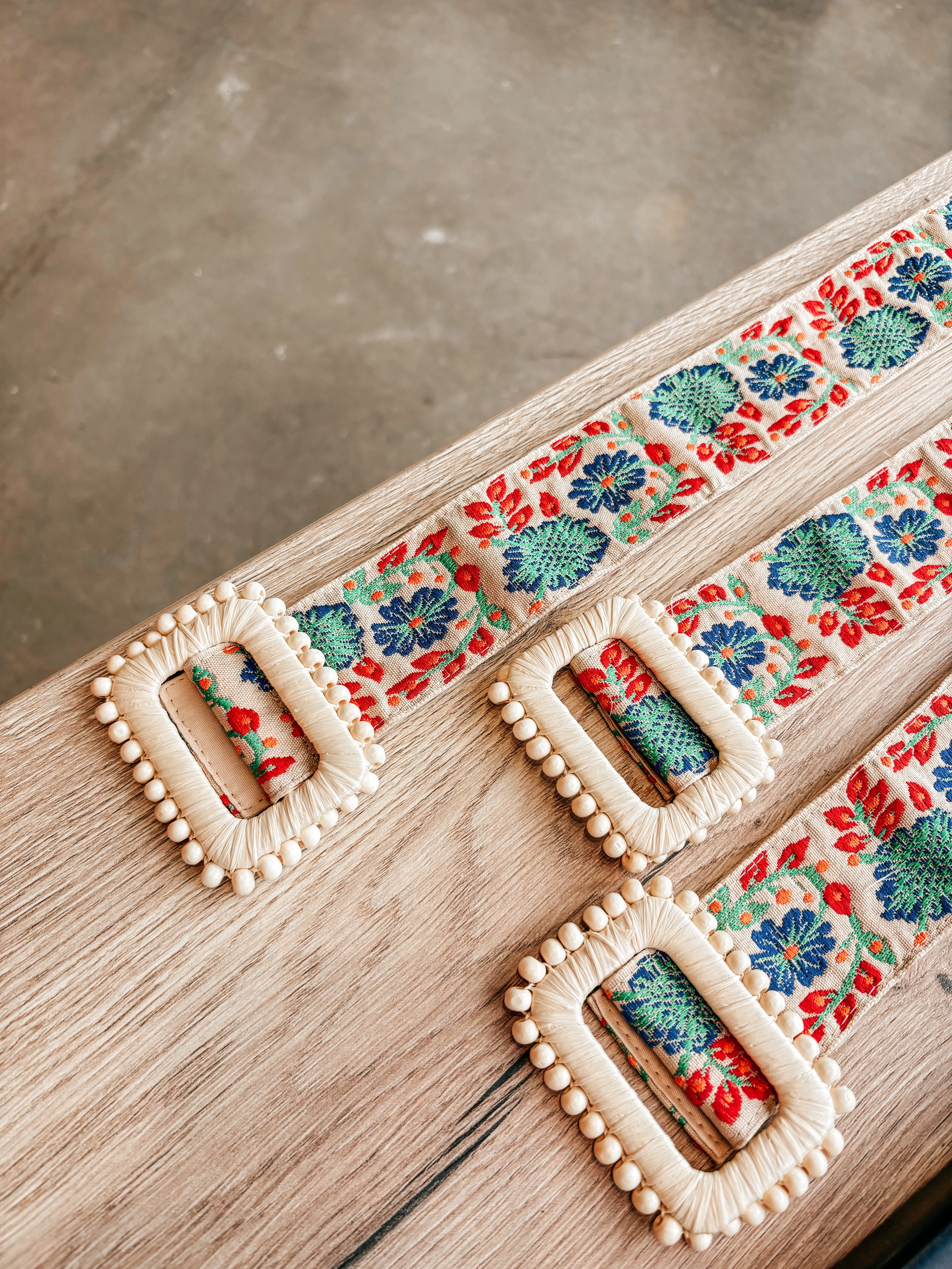 Embroidered Floral Belt