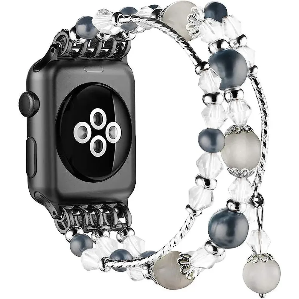 Handmade Beaded Watch Band Bracelet for iOS Series 9 8 7 6 SE 5 Strap
