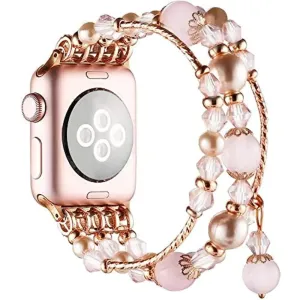 Handmade Beaded Watch Band Bracelet for iOS Series 9 8 7 6 SE 5 Strap