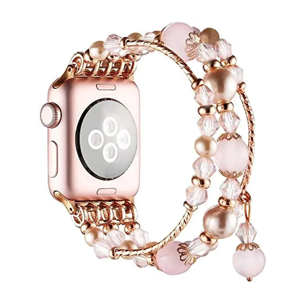 Handmade Beaded Watch Band Bracelet for iOS Series 9 8 7 6 SE 5 Strap
