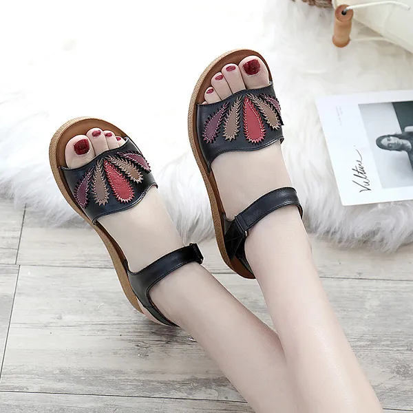 Middle-aged Cozy Flat Non-slip Sandals