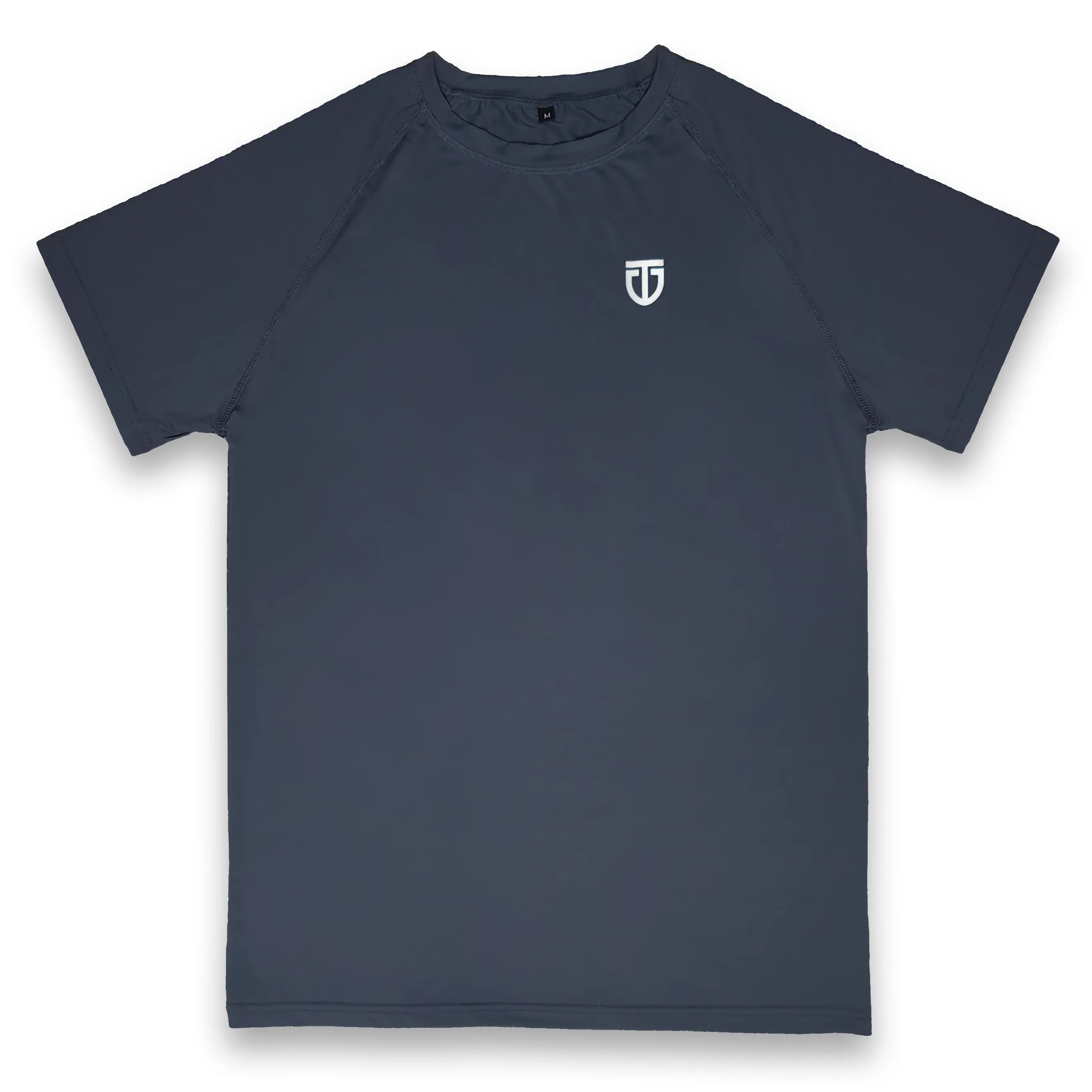 Nylon Spandex Raglan Tee - Dark Grey