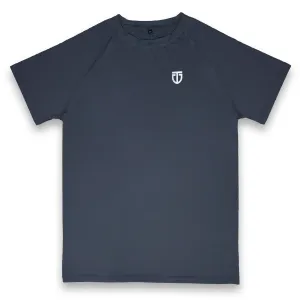 Nylon Spandex Raglan Tee - Dark Grey