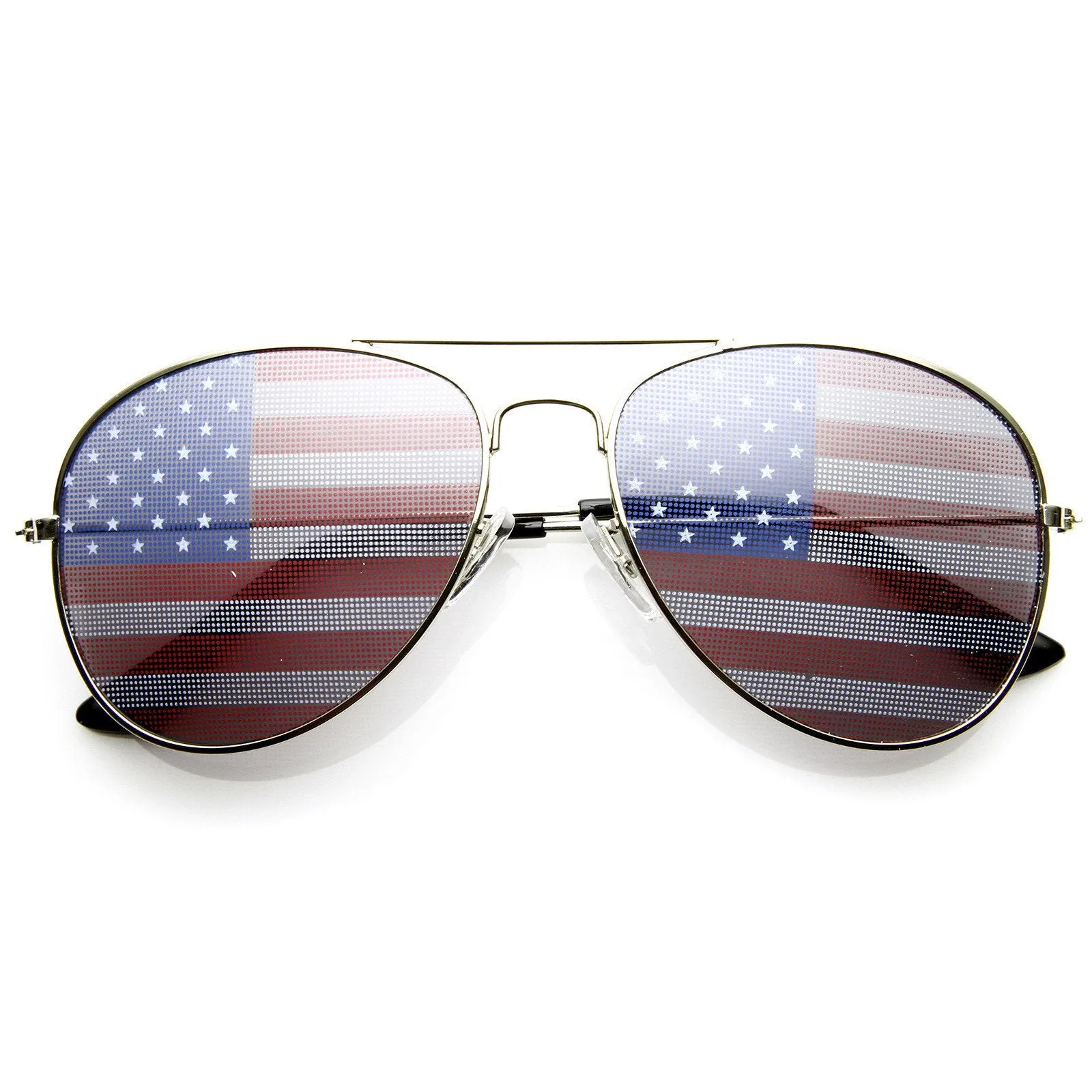Party Independence Day USA Flag Aviator Sunglasses 8954