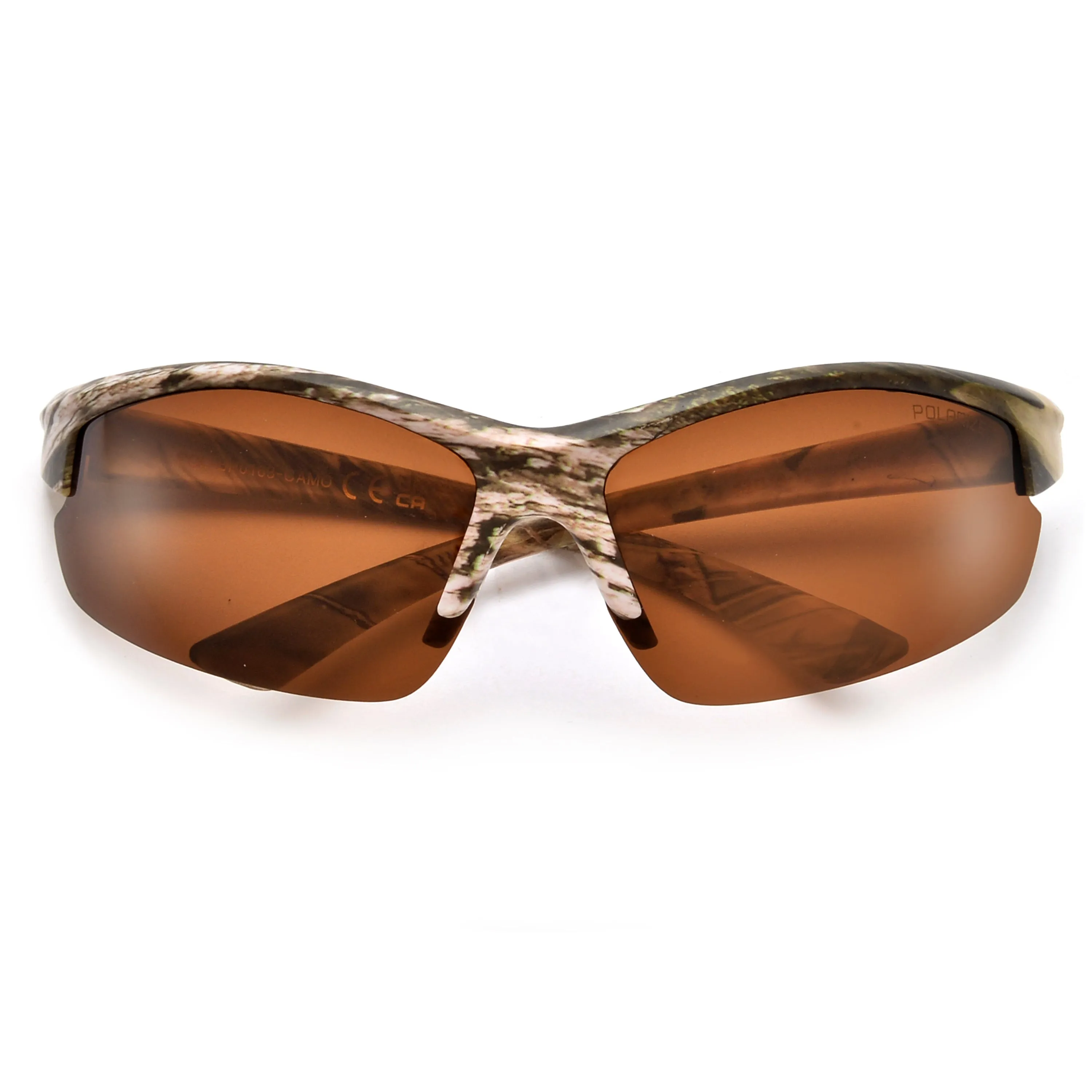 Polarized Sporty Light Weight Half Frame Hunting Camo Sunglasses