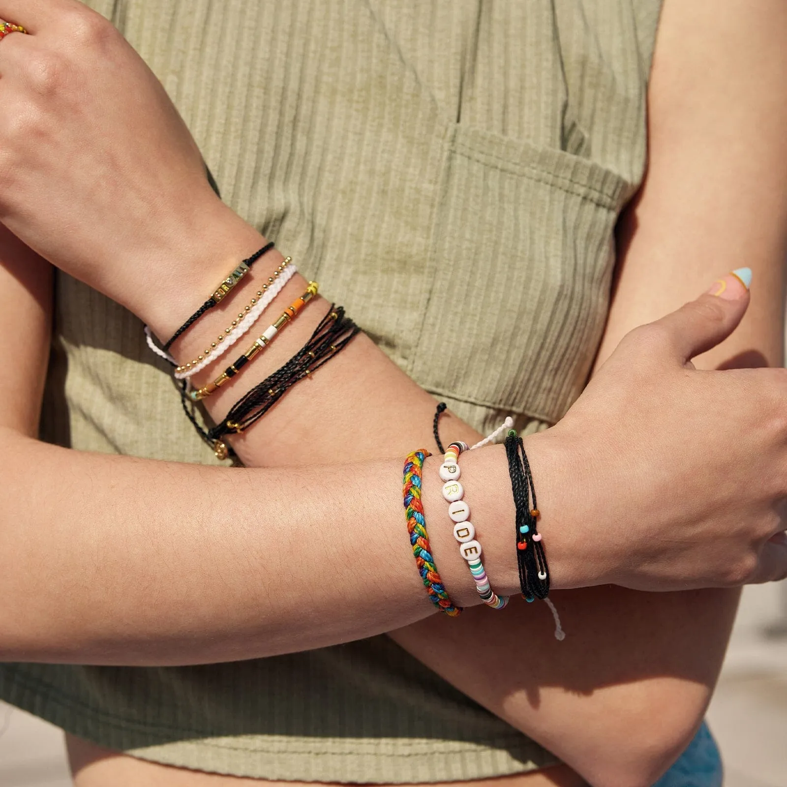 Pride Letter Bead Stretch Bracelet