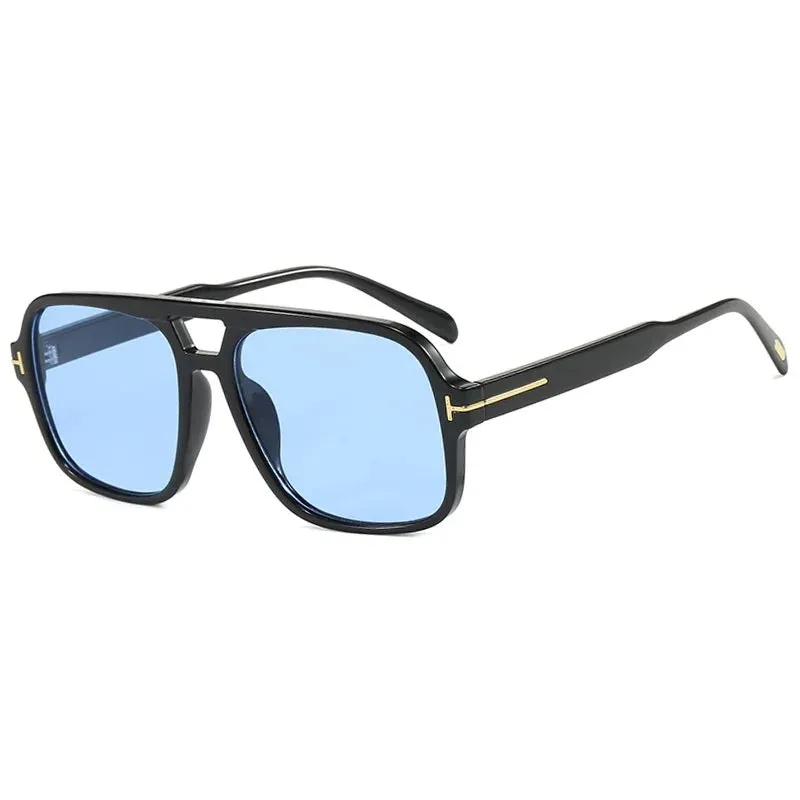 VAIGE Oversized Square Sunglasses with Double Bridges, UV400 Protection, Plastic Frame and Lenses, 60mm Wide and 53mm High