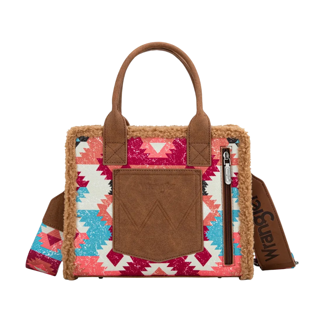 Wrangler Women's Sherpa Brown Tote Crossbody