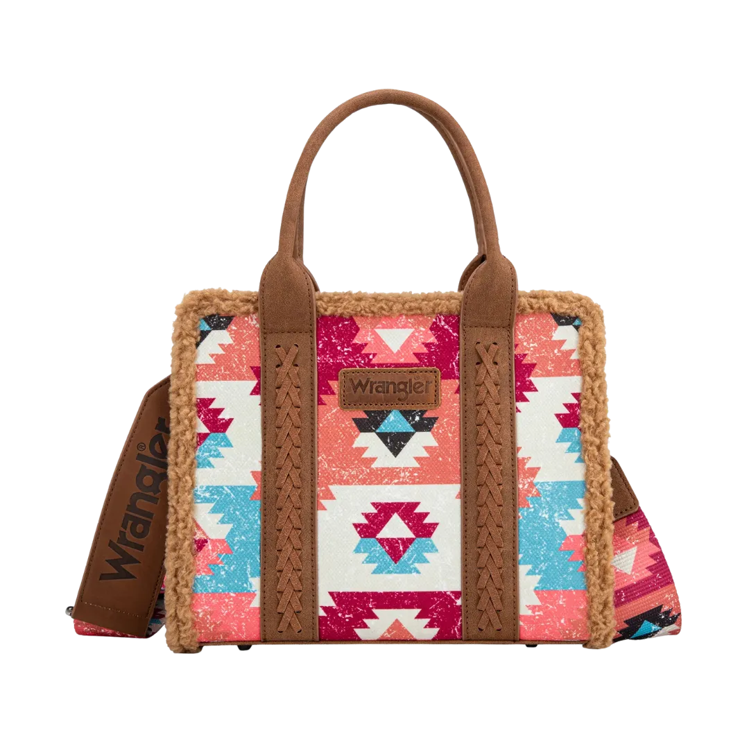 Wrangler Women's Sherpa Brown Tote Crossbody